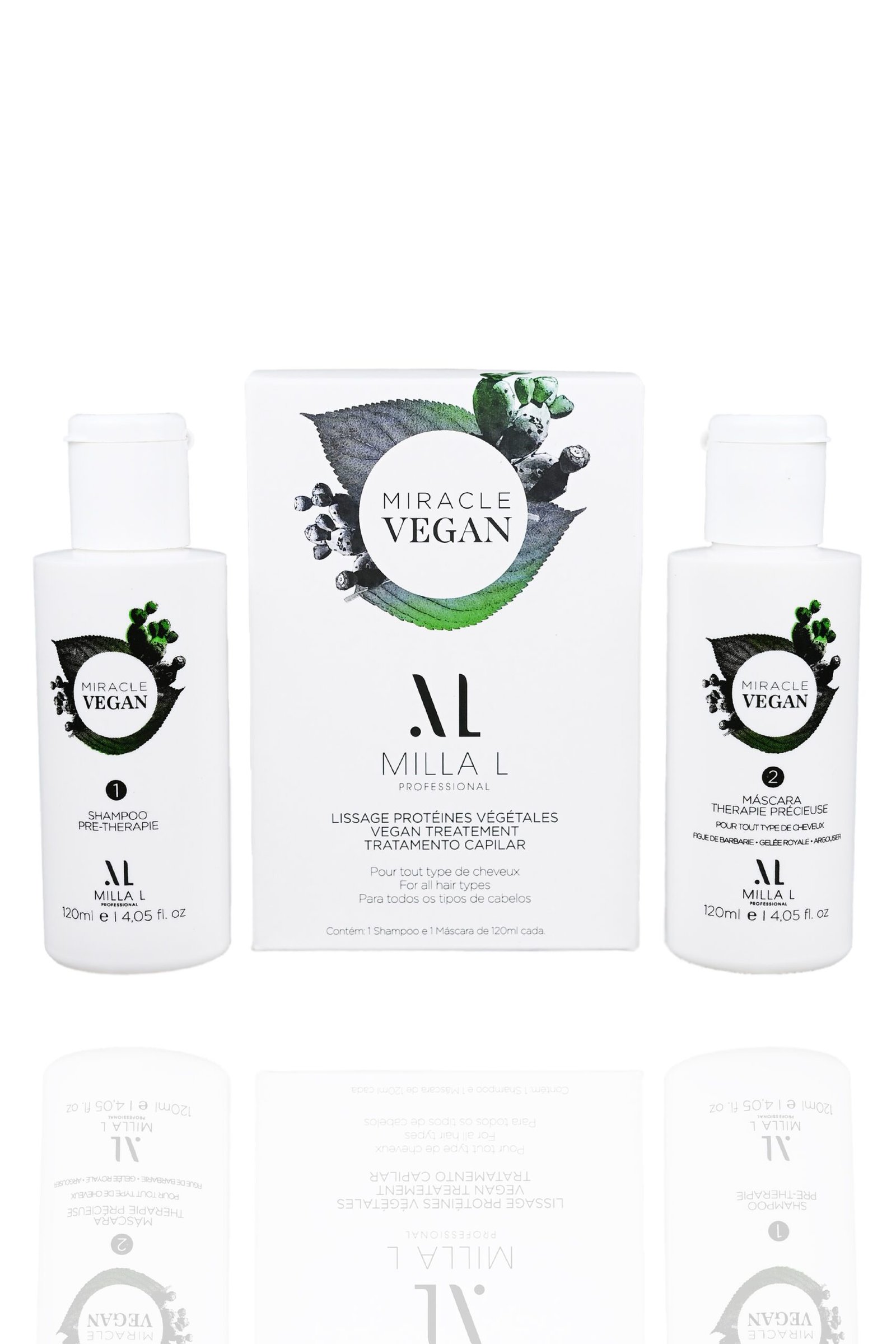 kit lissage 120 ml Miracle Vegan lissage pour cheveux naturels, soin enrichi en protéine végétale pure.